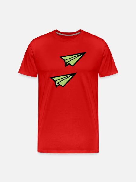 Paper Airplane 2 - Men's Premium Organic T-Shirt - red