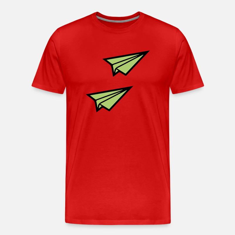 papierflieger 2 - Männer Premium Bio T-Shirt - Rot