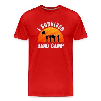 Ich habe das Band Camp überlebt - Männer Premium Bio T-Shirt - Rot - Vorne - Damien (186cm)