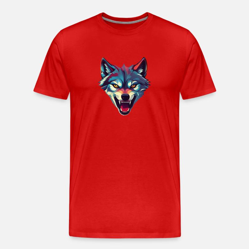 Wolf - Männer Premium Bio T-Shirt - Rot