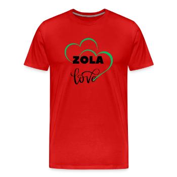 ZOLA LIEBE - Männer Premium Bio T-Shirt - Rot - Vorne - Damien (186cm)
