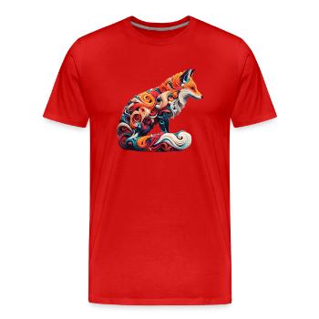 Farbenfroher abstrakter Fuchs - Männer Premium Bio T-Shirt - Rot - Vorne - Damien (186cm)