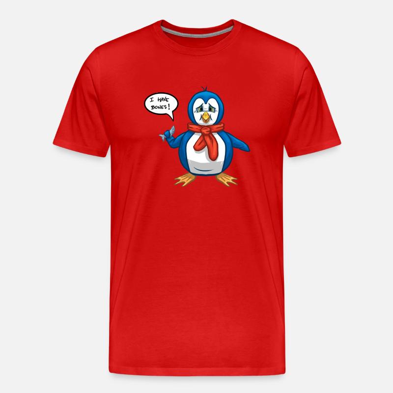 Pinguin - Männer Premium Bio T-Shirt - Rot