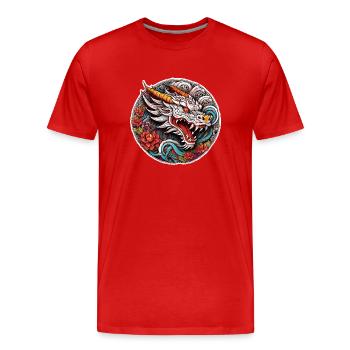 Asian Dragon - Japan - Chinese - Men's Premium Organic T-Shirt - red - Front - Damien (186cm)