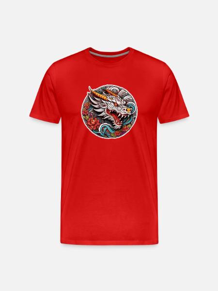 Asian Dragon - Japan - Chinese - Men's Premium Organic T-Shirt - red