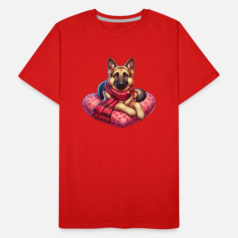 German Shepherd Valentine's Day Men's Premium Organic T-Shirt
