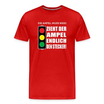 Finally pulls the plug on the traffic light - Men's Premium Organic T-Shirt - red - Front - Damien (186cm)