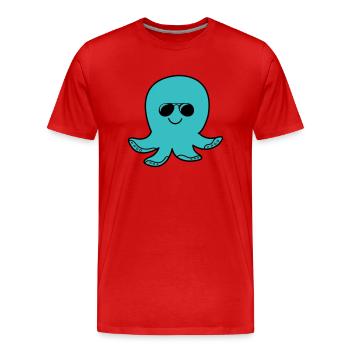oktopus cool - Männer Premium Bio T-Shirt - Rot - Vorne - Damien (186cm)