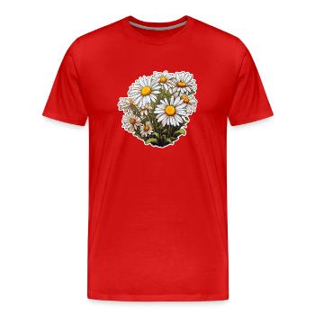 Pâquerette - T-shirt bio Premium Homme - rouge - Devant - Damien (186cm)