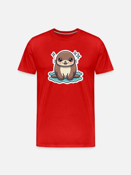Sea Lion Lover - Men's Premium Organic T-Shirt - red