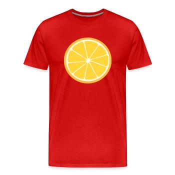 Orange Slice - Men's Premium Organic T-Shirt - red - Front - Damien (186cm)