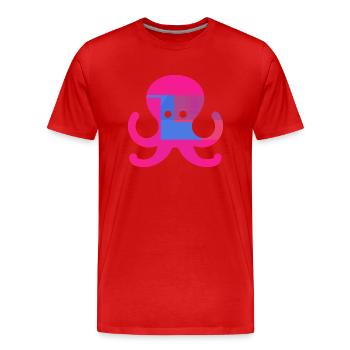 Oktopus - Männer Premium Bio T-Shirt - Rot - Vorne - Damien (186cm)