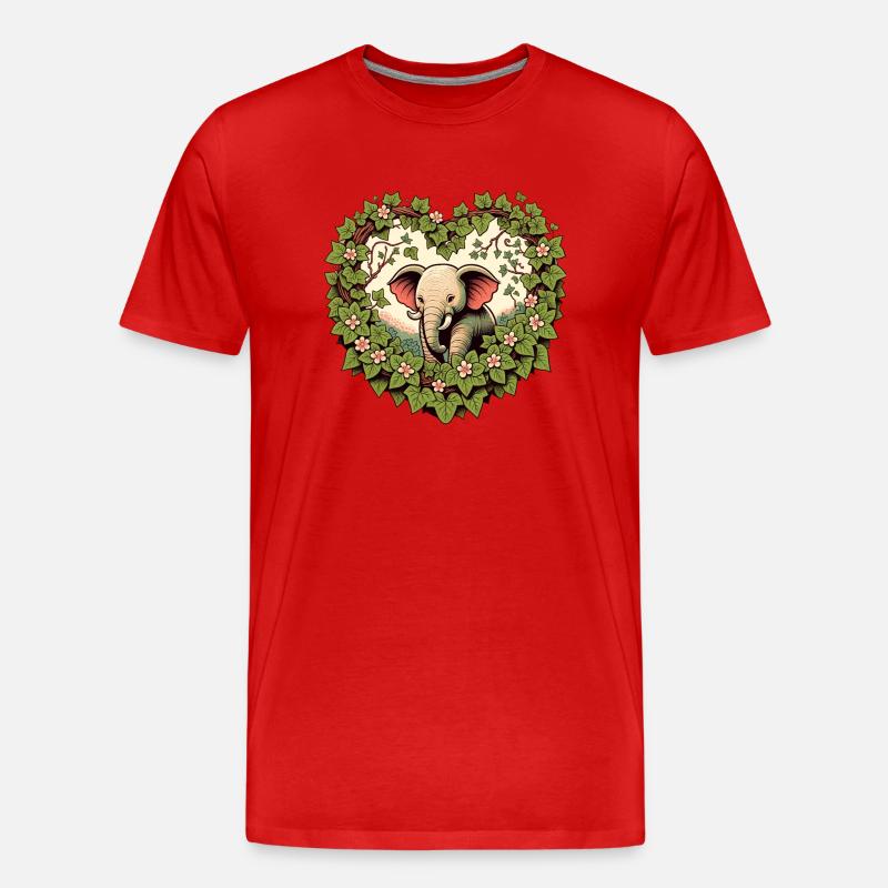 Elefant - Männer Premium Bio T-Shirt - Rot