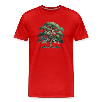 Étreinte d’arbre - T-shirt bio Premium Homme - rouge - Devant - Damien (186cm)