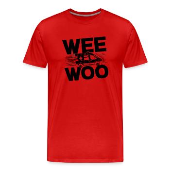 Wee Woo Ambulancier Ambulanciers Paramédicaux EMS Paramedic - T-shirt bio Premium Homme - rouge - Devant - Damien (186cm)
