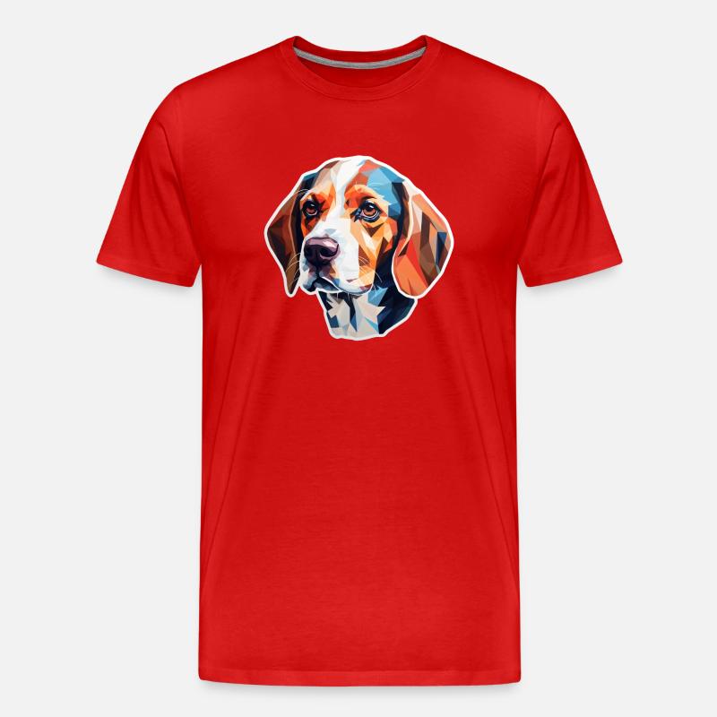 Beaglekopf - Männer Premium Bio T-Shirt - Rot