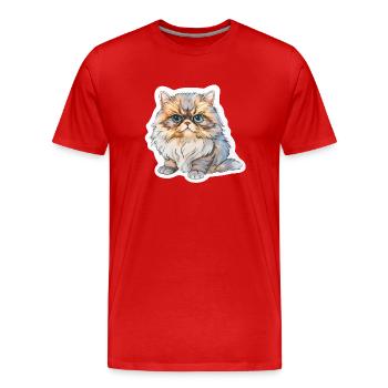 Perserkatze mollig - Männer Premium Bio T-Shirt - Rot - Vorne - Damien (186cm)