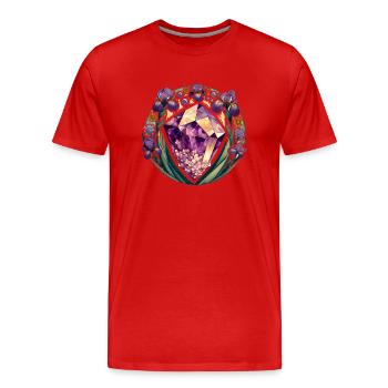 Iris améthyste - T-shirt bio Premium Homme - rouge - Devant - Damien (186cm)