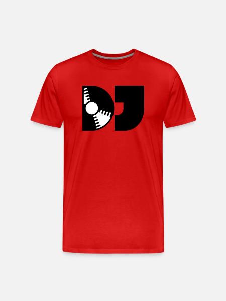 DJ Vinyl typography - Men's Premium Organic T-Shirt - red