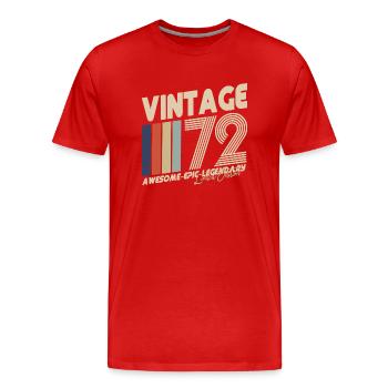 1972 - Männer Premium Bio T-Shirt - Rot - Vorne - Damien (186cm)