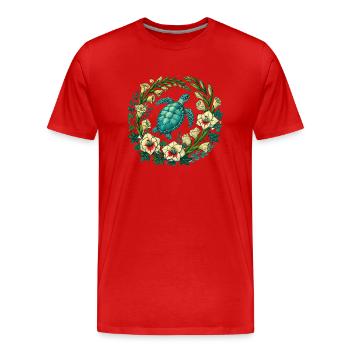 Sea Turtle - Men's Premium Organic T-Shirt - red - Front - Damien (186cm)
