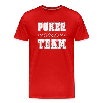 poker team - Männer Premium Bio T-Shirt - Rot - Vorne - Damien (186cm)