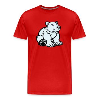 Ours polaire - T-shirt bio Premium Homme - rouge - Devant - Damien (186cm)