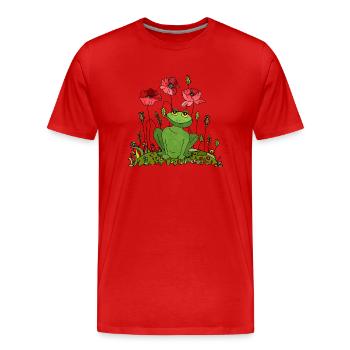 Frog - Men's Premium Organic T-Shirt - red - Front - Damien (186cm)