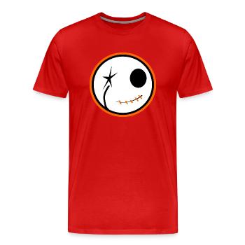 Halloween Totenschädel - Männer Premium Bio T-Shirt - Rot - Vorne - Damien (186cm)