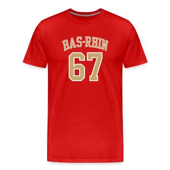 Bas Rhin 67 - T-shirt bio Premium Homme - rouge - Devant - Damien (186cm)