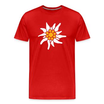 White Alps Edelweiss Flower Mountain Flower Mountains Hiking - Men's Premium Organic T-Shirt - red - Front - Damien (186cm)