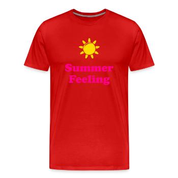 Summer Feeling - Männer Premium Bio T-Shirt - Rot - Vorne - Damien (186cm)