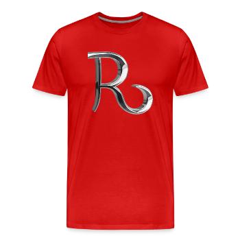 Chrome ,, Royal " Métallisé - T-shirt bio Premium Homme - rouge - Devant - Damien (186cm)