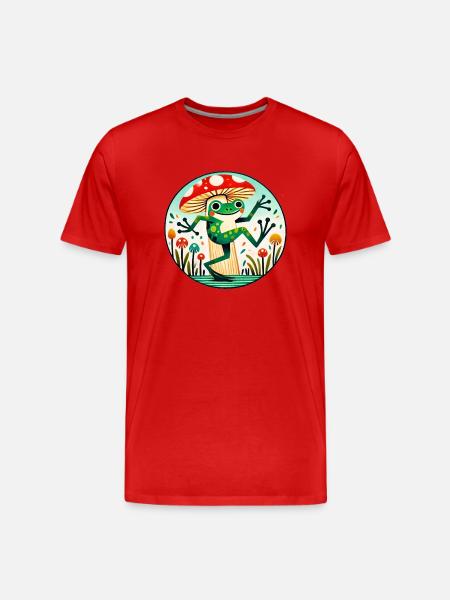 Happy Froggy - Men's Premium Organic T-Shirt - red