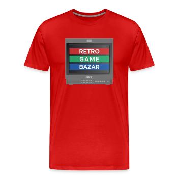 PVM Lover - RetroGameBazar - T-shirt bio Premium Homme - rouge - Devant - Damien (186cm)