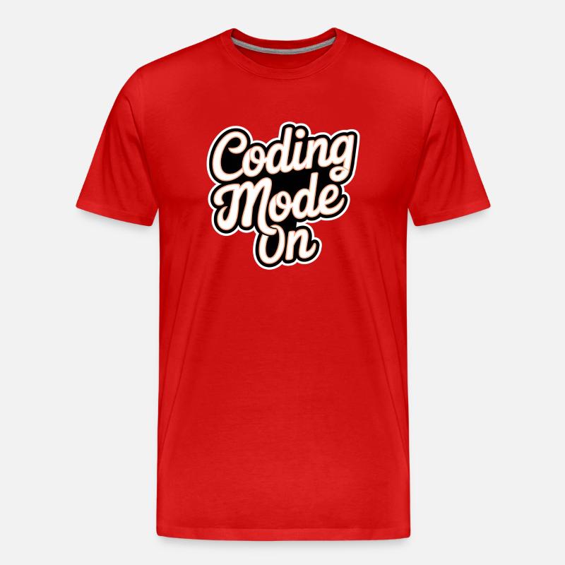 Coding Mode On 17 - Männer Premium Bio T-Shirt - Rot