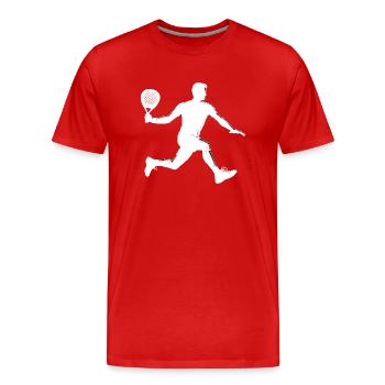 Padel player side white - Men's Premium Organic T-Shirt - red - Front - Damien (186cm)