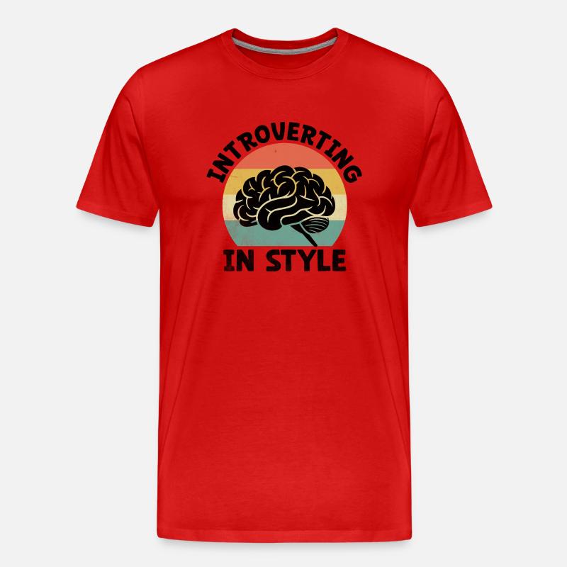 Introvertierte Sprüche für Introvertierte - Männer Premium Bio T-Shirt - Rot