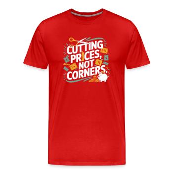 Preissenkung nicht Ecken Couponer Shopper Speichern - Männer Premium Bio T-Shirt - Rot - Vorne - Damien (186cm)