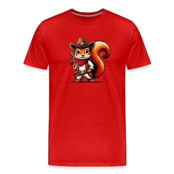 Cowboy Eichhoernchen - Männer Premium Bio T-Shirt - Rot - Vorne - Damien (186cm)