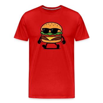 Burger Sunglasses - Men's Premium Organic T-Shirt - red - Front - Damien (186cm)