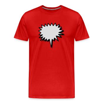 bubble, blister, speech blister, communication, - Men's Premium Organic T-Shirt - red - Front - Damien (186cm)