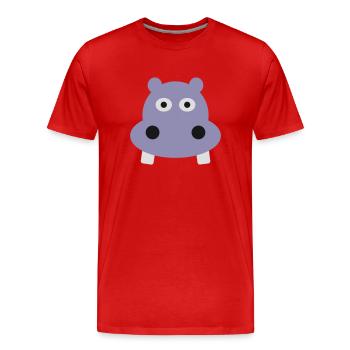 Hippo - Men's Premium Organic T-Shirt - red - Front - Damien (186cm)