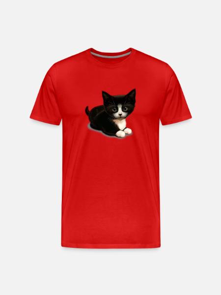CUTE CAT (Blank) - Men's Premium Organic T-Shirt - red