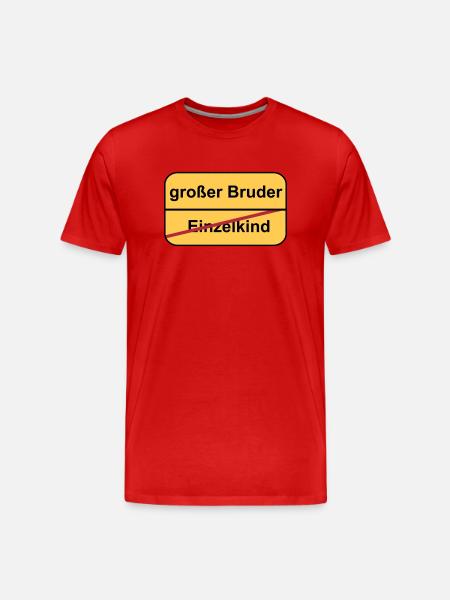 großer Bruder - Männer Premium Bio T-Shirt - Rot