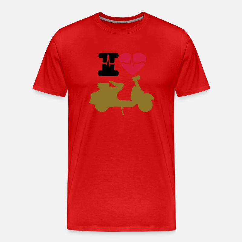 ich liebe moto - Männer Premium Bio T-Shirt - Rot