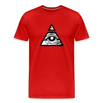 illuminati - Men's Premium Organic T-Shirt - red - Front - Damien (186cm)