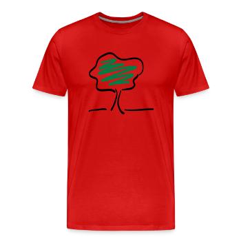 arbre - T-shirt bio Premium Homme - rouge - Devant - Damien (186cm)