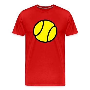 Tennisball - Männer Premium Bio T-Shirt - Rot - Vorne - Damien (186cm)