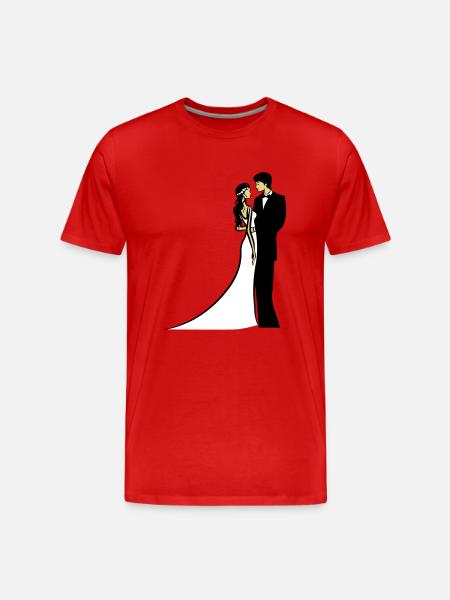 Mariage heureux mariage - T-shirt bio Premium Homme - rouge